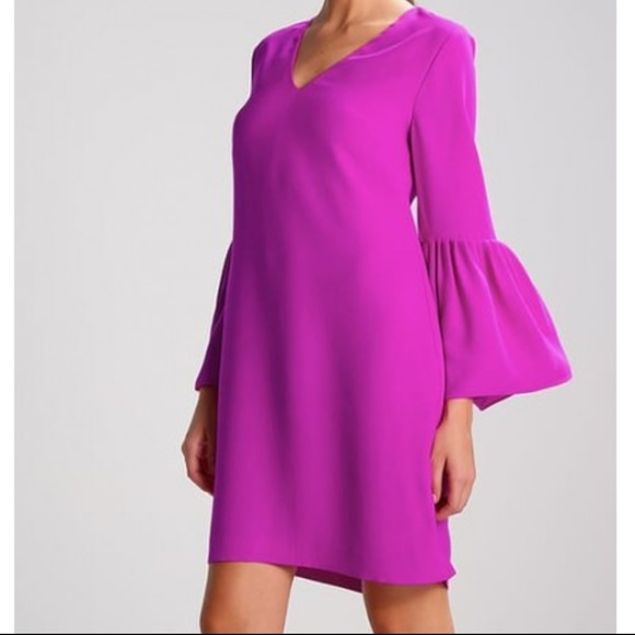 Banana Republic Bell-Sleeve Purple Magenta Dress - Picture 2 of 8